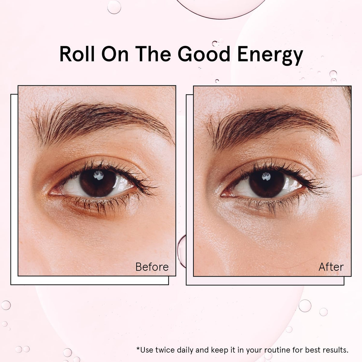 grace & stella Eye Serum Roller with Rose Quartz Rollerball - Hyaluronic Acid & Caffeine Under Eye Cream for Dark Circles & Puffiness - Airplane Travel Essentials - Vegan Skincare (15ml / 0.51floz) 🍁 All In One Marketplace Canada