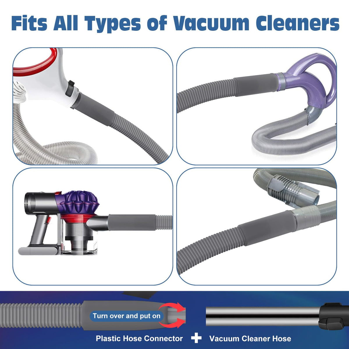 PetOde 2 Pieces Dryer Vent Cleaner Kit Compatible with All Vacuum Cleaner, Dryer Lint Brush and Vacuum Hose Attachment with Stretch Universal Connector, Quickly Lint Remover, Deep Gray 🍁 All In One Marketplace Canada