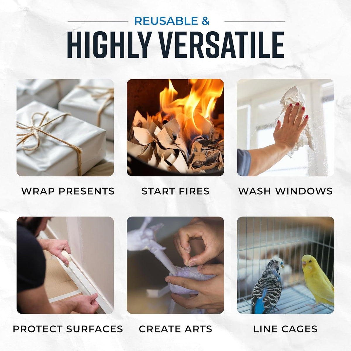 Bryco Goods Newsprint Packing Paper Sheets for Moving - 5lb - 160 Sheets - Moving & Shipping Supplies - 27" x 17" - Wrapping & Protecting Fragile Items - Newspaper Paper 🍁 All In One Marketplace Canada