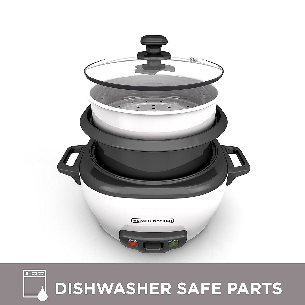 BLACK+DECKER 2-in-1 Rice Cooker & Food Steamer - 6-Cup Capacity, Automatic Keep Warm, Nonstick Bowl, Steaming Basket - Effortless Cooking 🍁 All In One Marketplace Canada