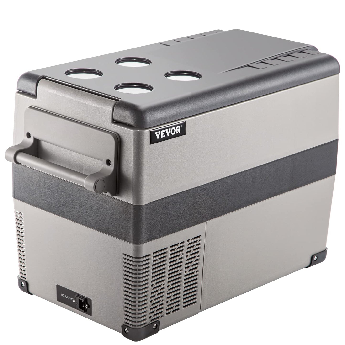 VEVOR 45L Portable Car Refrigerator 48 Quart LG Compact RV Fridge 12/24V DC & 110-240V AC Vehicle Car Truck Boat Mini Electric Freezer for Driving Travel Fishing Outdoor and Home Use -4°F-68°F, Grey 🍁 All In One Marketplace Canada