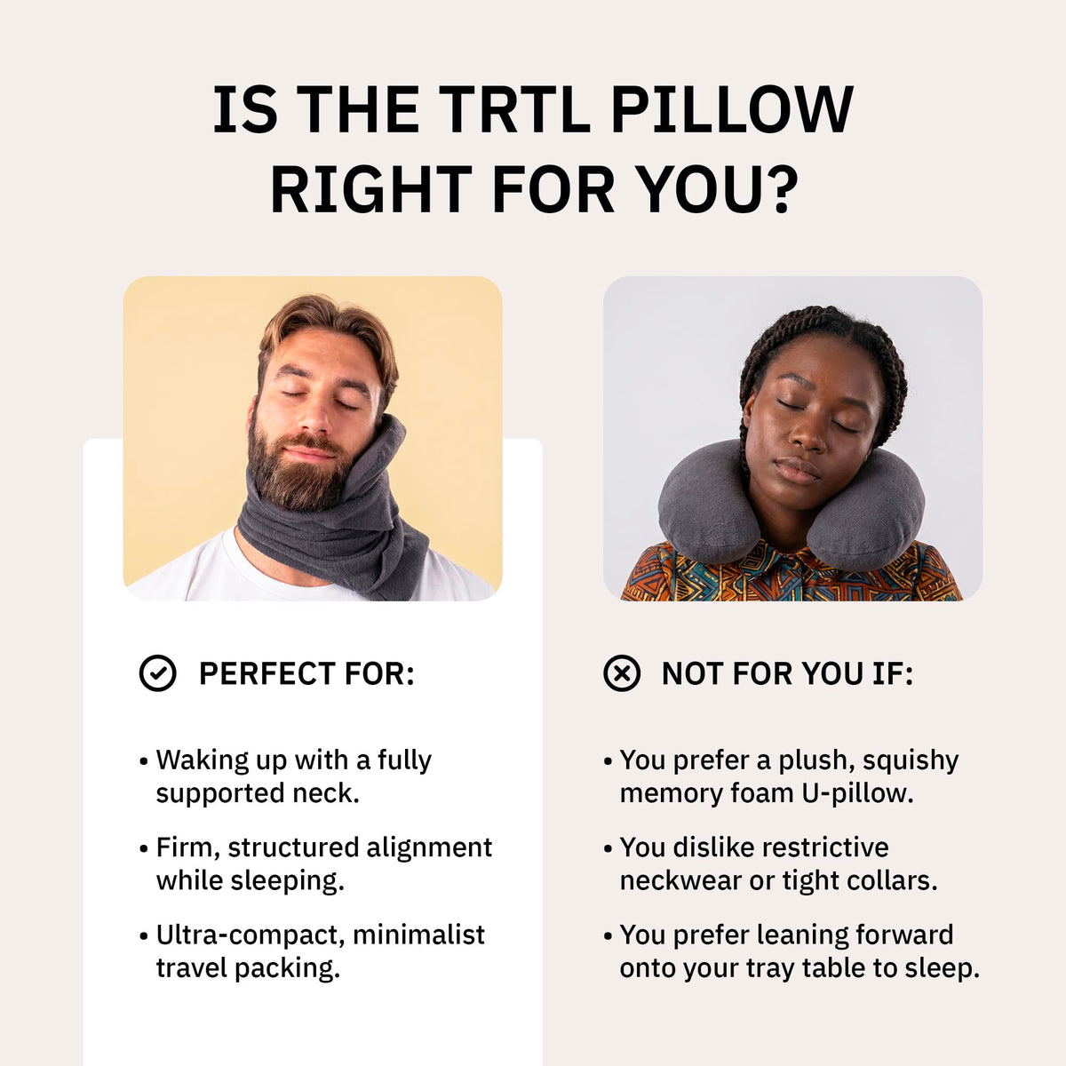 trtl Travel Pillow - Airplane Pillow for Neck and Shoulder Support - Soft, Lightweight, Machine-Washable Travel Pillows for Airplanes - Black 🍁 All In One Marketplace Canada