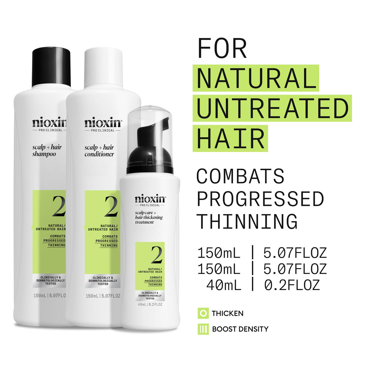 Nioxin Scalp + Hair Thickening System 2 - Hair Thickening System for Natural Hair with Progressed Thinning, Trial Size (Packaging May Vary) 🍁 All In One Marketplace Canada