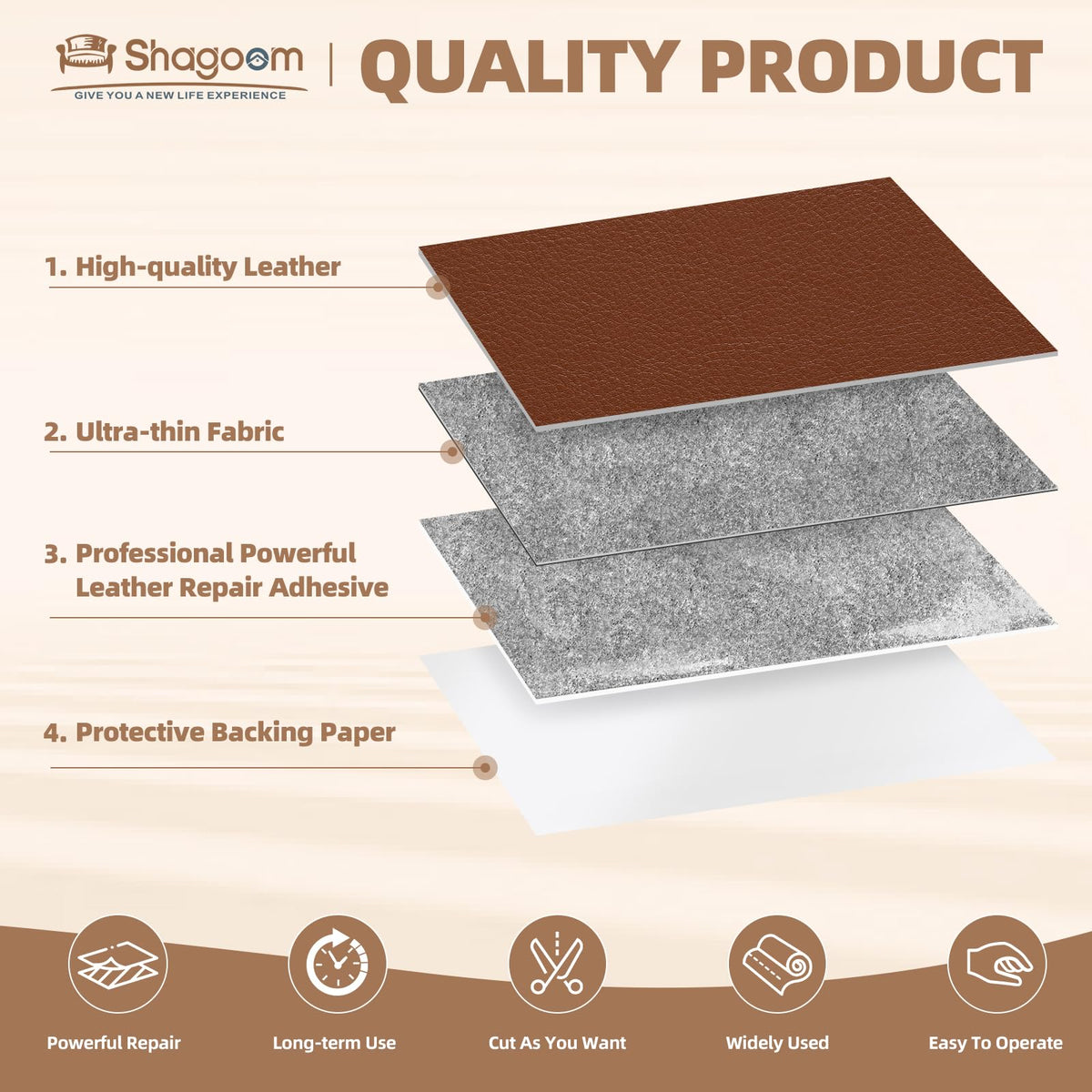 Shagoom Leather Repair Kit, 17X79 inch Self Adhesive Leather Patch Waterproof, DIY Large Vinyl Patches for Couches, Furniture, Kitchen Cabinets, Wall （Black, 17X79 inch） 🍁 All In One Marketplace Canada