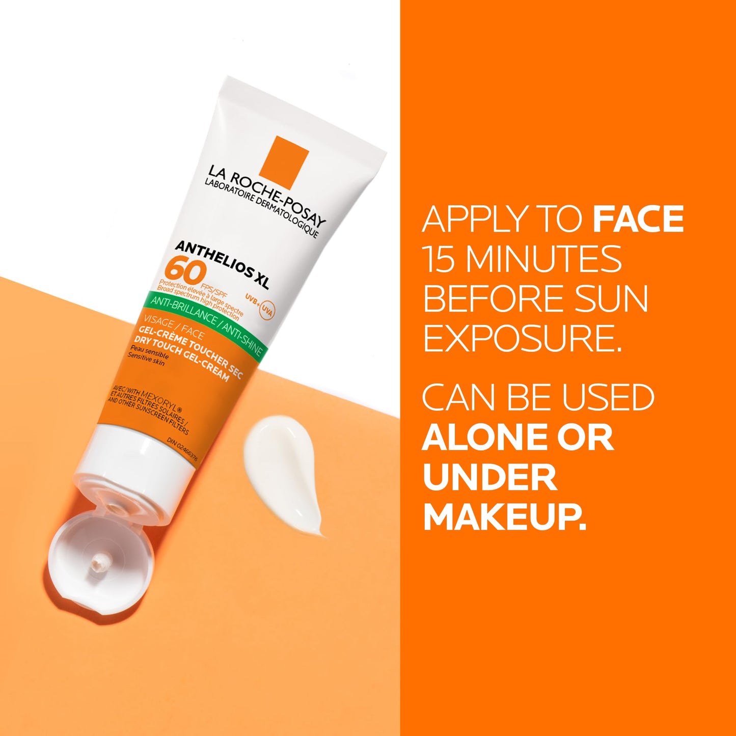 La Roche-Posay Anti-Shine Mattifying Face Sunscreen, Anthelios Dry Touch Anti-Shine Sunscreen Broad Spectrum SPF 60 with Silica, Vitamin E & Perlite, Oil Free, Non Greasy, Oxybenzone Free, Paraben Free, Travel Size, Dermatologist Recommended, 50ml