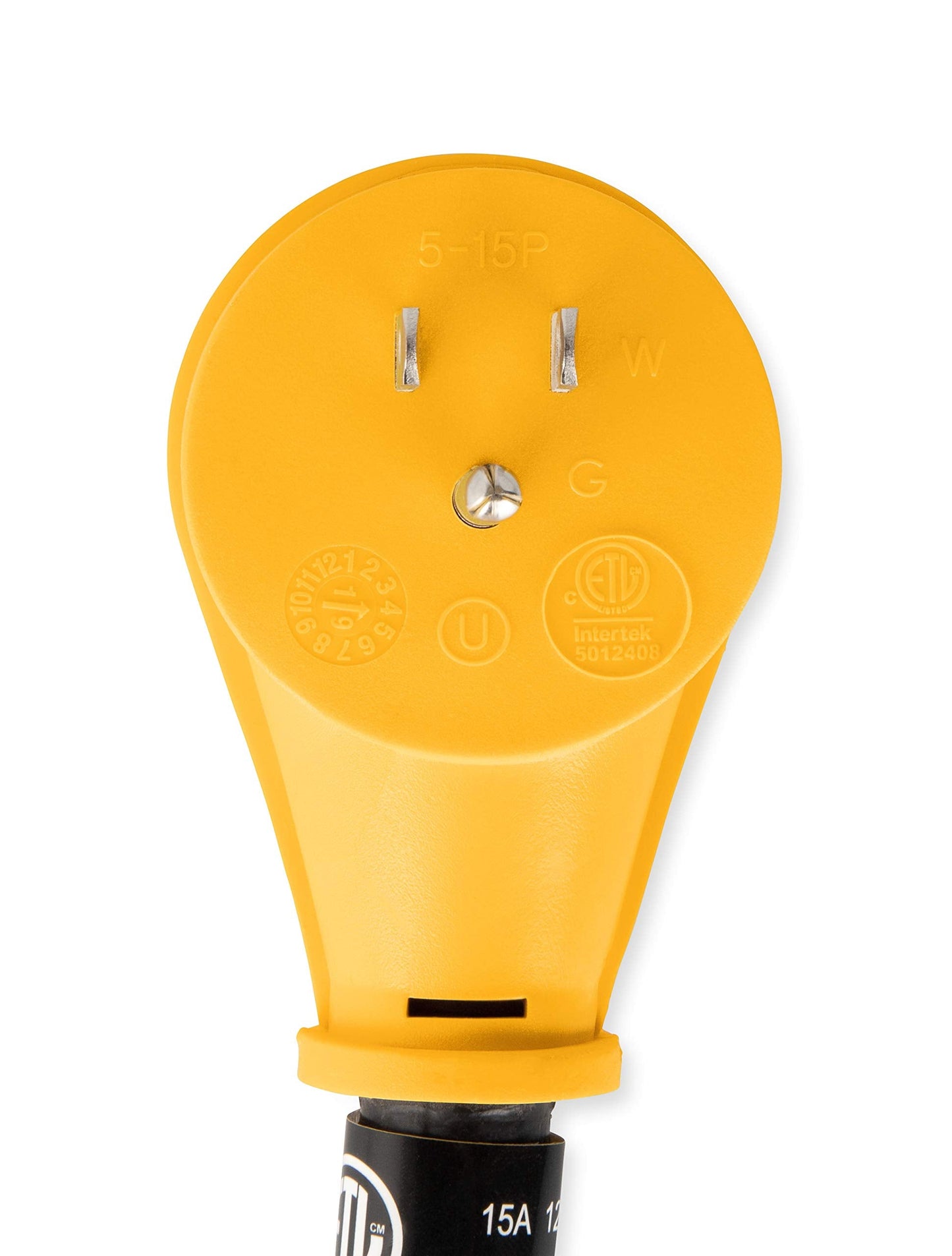 CAMCO (55165) Heavy Duty RV Dogbone Electrical Adapter with Innovative 180 Degree Bend Design and Easy PowerGrip Handle - 15 Amp Male to 30 Amp Female, 12 inch, Black 🍁 All In One Marketplace Canada