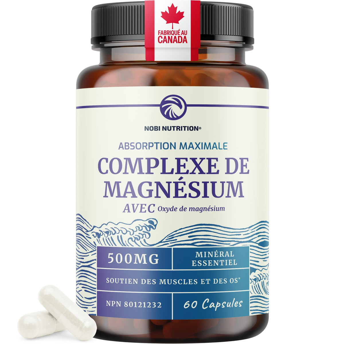 Magnesium Citrate Complex | 500MG | High Absorption Formula | Calm, Relaxation & Digestion Support Supplement with Elemental Magnesium Oxide | Made in Canada, Soy-Free | 60 Ct (2-Month Supply) 🍁 All In One Marketplace Canada