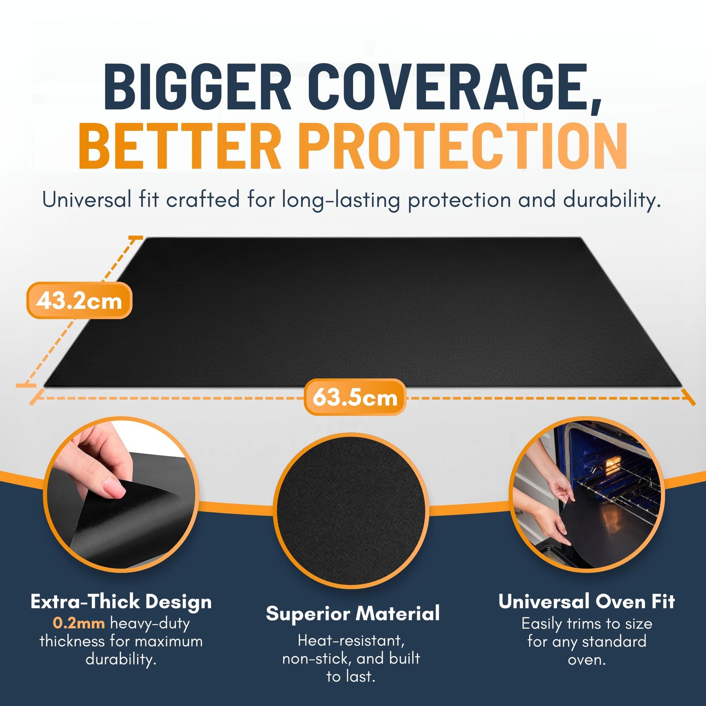 Oven Liners for Bottom of Oven - 2 Pack Large Heavy Duty Mats, 17”x25” Non-Stick Reusable Liner for Electric, Gas, Toasters, Grills - BPA & PFOA Free Kitchen Accessory to Keep It Clean (Black) 🍁 All In One Marketplace Canada
