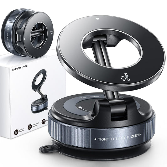 MRGLAS 2026 Upgraded Vacuum Suction Phone Holder for Car, Magsafe Car Phone Holder Mount, [98+LBS Suction & 2800gf Magnetic] 360° Adjustable Shower & Wall Mount, Car Accessories for iPhone 17 Pro Max 🍁 All In One Marketplace Canada