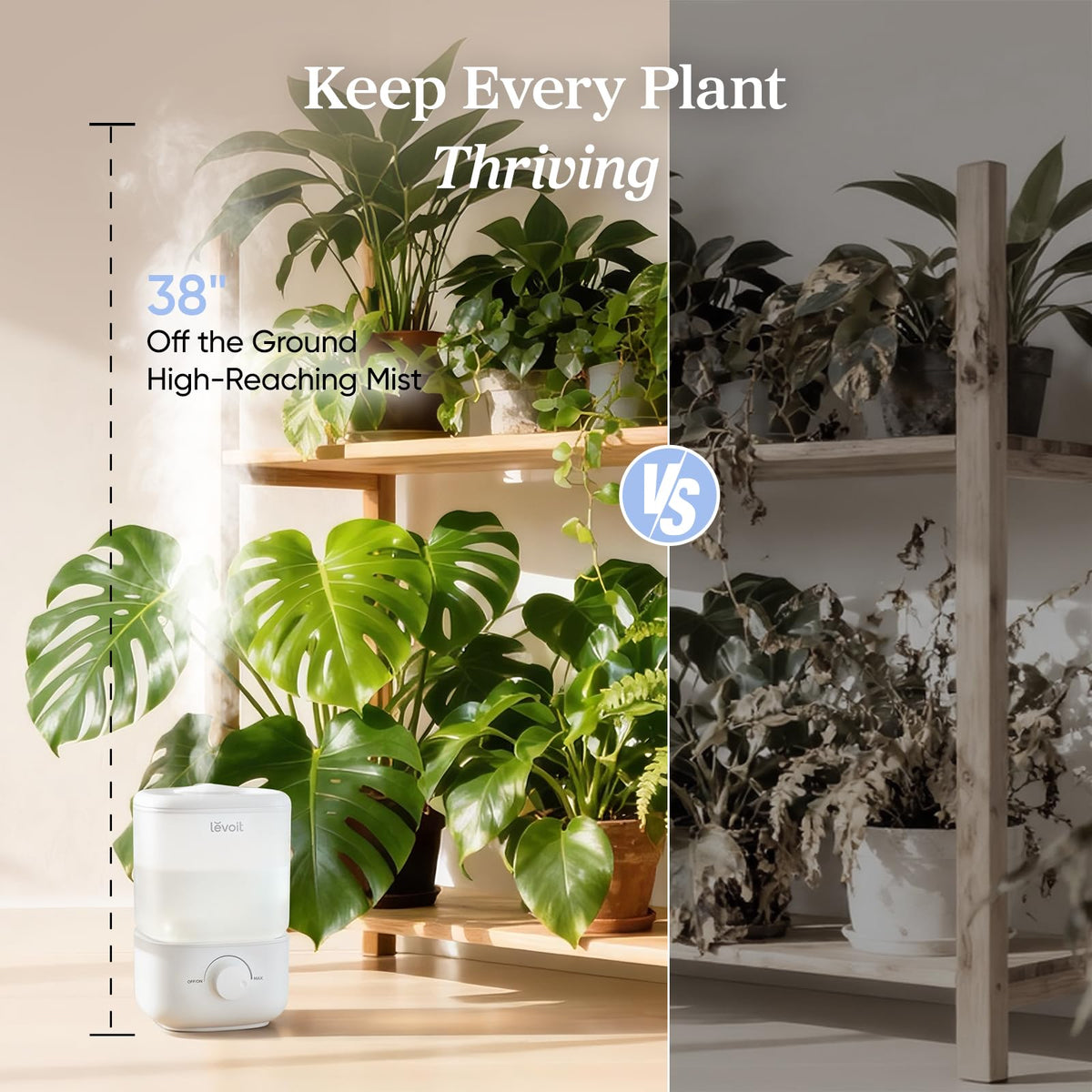 Levoit Humidifiers for Bedroom, Top Fill Cool Mist Air Humidifier for Baby Nursery, Plants, Ultrasonic, Auto Shut-off, BPA Free, Quiet, Knob Control, 360° Nozzle 🍁 All In One Marketplace Canada