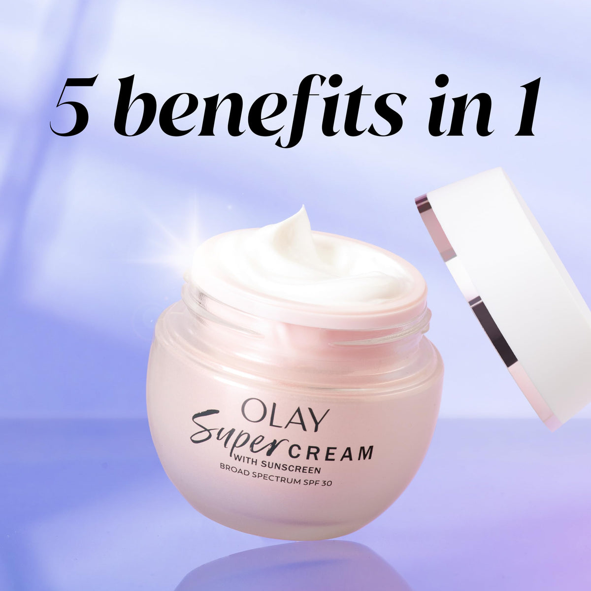 Olay Super Cream with Sunscreen SPF 30, Ultra Lightweight Face Moisturizer with Vitamin C, Hyaluronic Acid, Niacinamide, Vitamin E, and Collagen Peptide that hydrates, smooths, brightens, firms, and protects with SPF, 50 mL 🍁 All In One Marketplace Canada