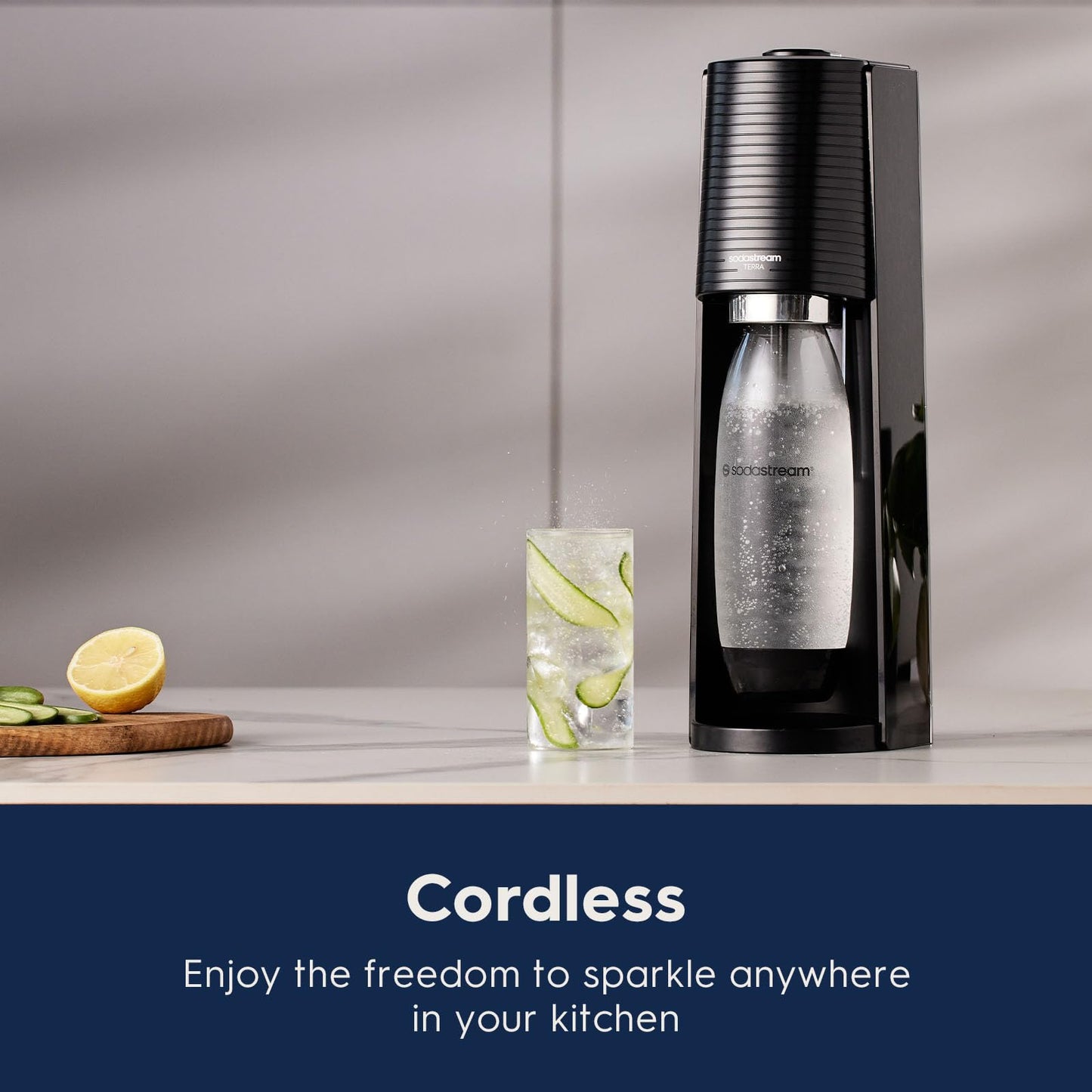 SodaStream Terra Sparkling Water Maker with CO2 Cylinder, 1L Dishwasher Safe Bottle & Bubly Drink (Black) 🍁 All In One Marketplace Canada