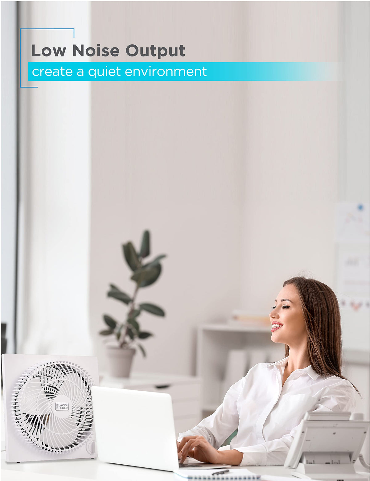 Black & Decker 9 in. Frameless Tabletop Box Fan, White 🍁 All In One Marketplace Canada