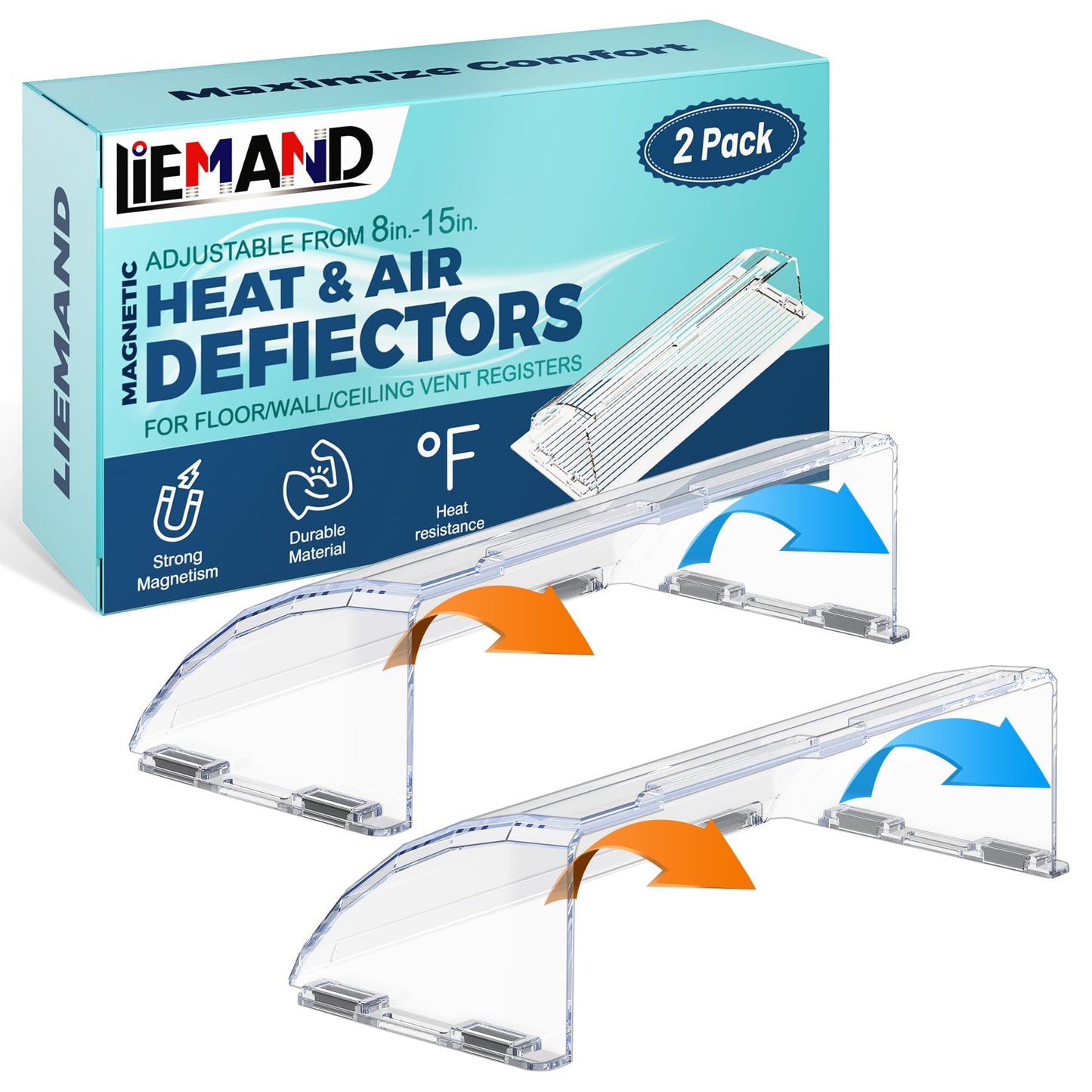 Heat&Air Vent Deflector,Adjustable Between 8’’ to 15’’,Heat Resistant Magnetic Floor Vent deflectors/ac Vent Deflector/Ceiling Vent deflector-2PACK 🍁 All In One Marketplace Canada