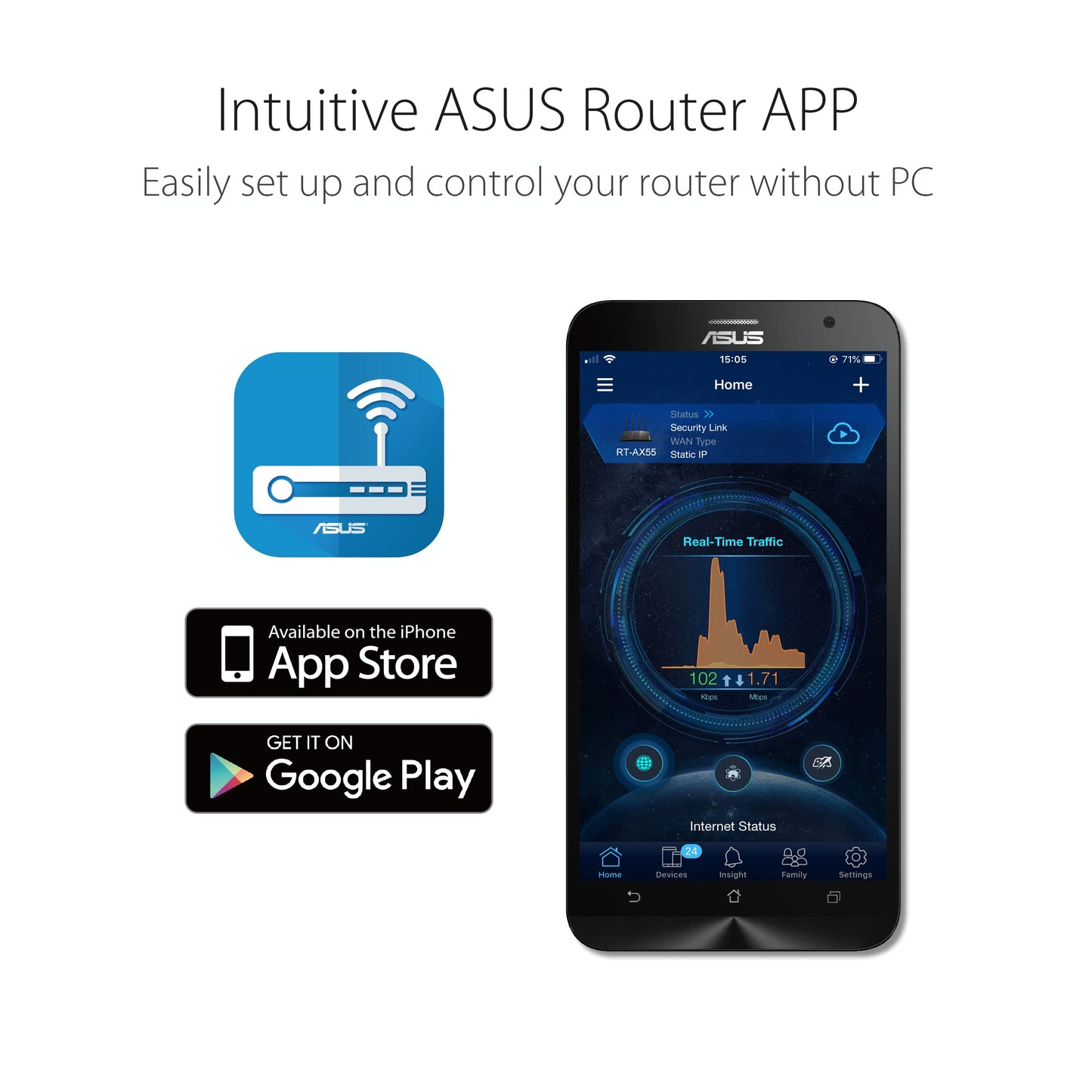 ASUS RT-AX1800S Dual Band WiFi 6 Extendable Router, Subscription-Free Network Security, Parental Control, Built-in VPN, AiMesh Compatible, Gaming & Streaming, Smart Home 🍁 All In One Marketplace Canada