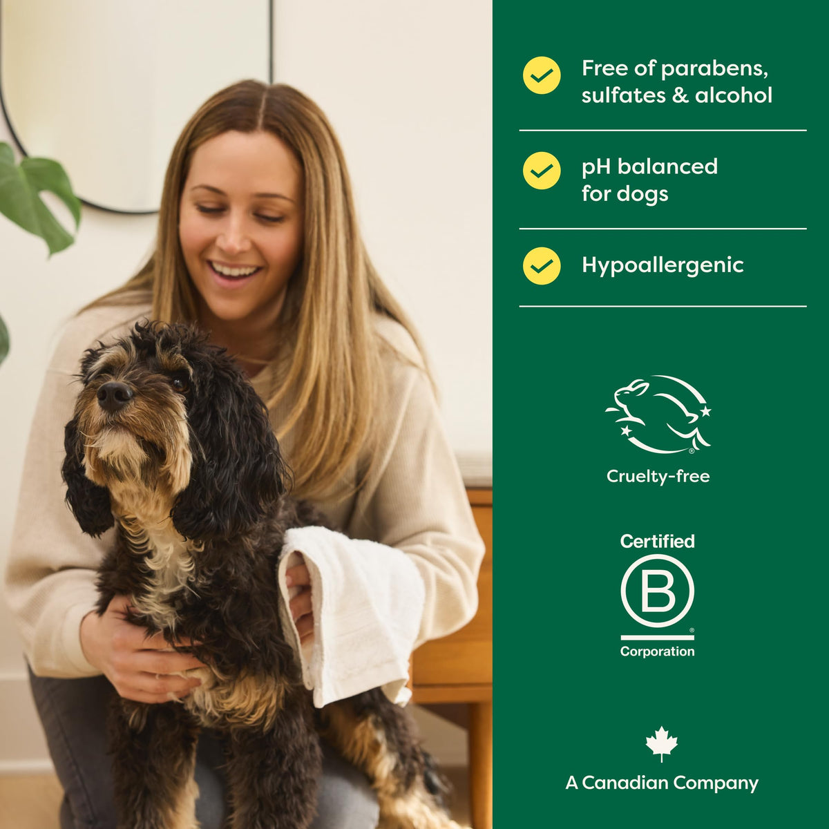 Earth Rated (A Canadian Company), 3-in-1 Detangling Dog Shampoo and Conditioner, Deodorizing Oatmeal Shampoos for Dogs and Puppies, Great for Smelly Pets, White Tea and Basil Scent, 473 ml 🍁 All In One Marketplace Canada
