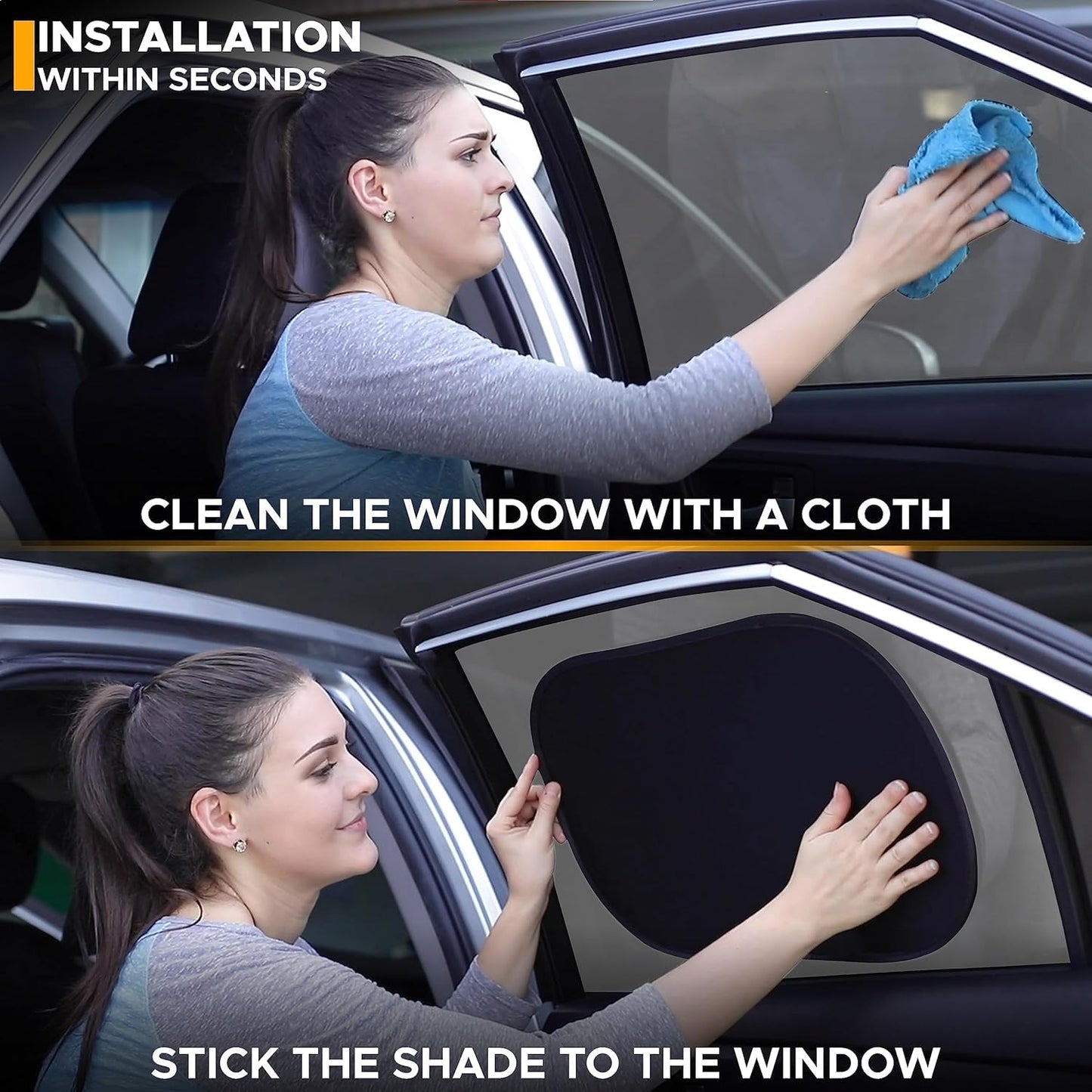 EcoNour Car Window Shades for Baby (4 Pack) - 20"x12" | Sun Shade for Car Window for Kids | Shades for Side Windows | Automotive Sun Protection from UV and Sun Glare | Baby Accessories 🍁 All In One Marketplace Canada
