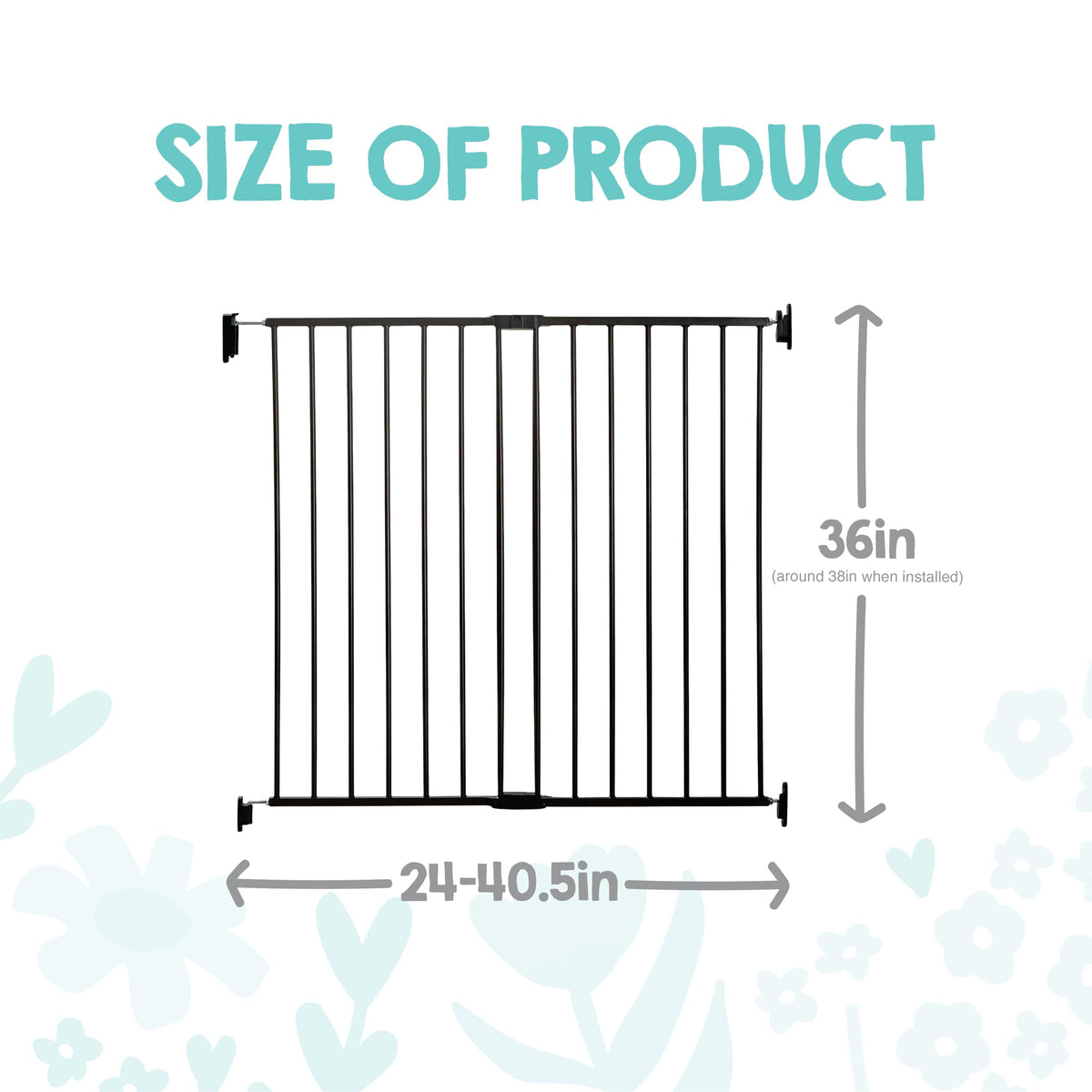 Regalo 2-in-1 Extra Tall Easy Swing Stairway and Hallway Walk Through Baby Gate, Award Winning Brand, 36 Inches Tall, Fits Openings Between 24 to 40.5 Inches,Black 🍁 All In One Marketplace Canada