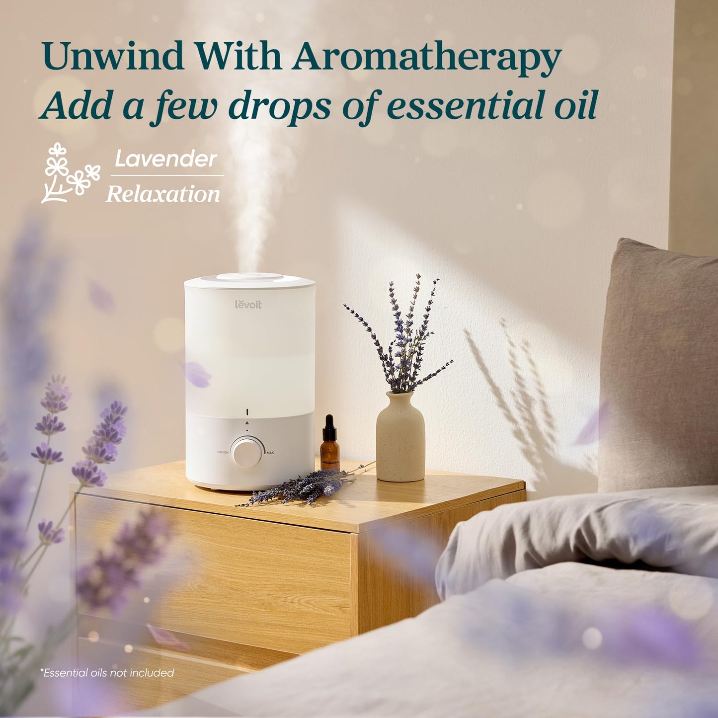 Levoit Humidifiers for Bedroom Large Room, 3L Top Fill, Oil Diffuser, White 🍁 All In One Marketplace Canada