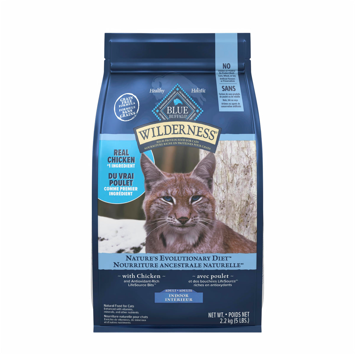 Blue Buffalo Wilderness Chicken Natural High-Protein Grain-Free Dry Food for Adult Indoor Cats, Real Chicken First, Antioxidant-Rich LifeSource Bits Support Immunity, Promotes Strong Muscles, 5 lbs. 🍁 All In One Marketplace Canada