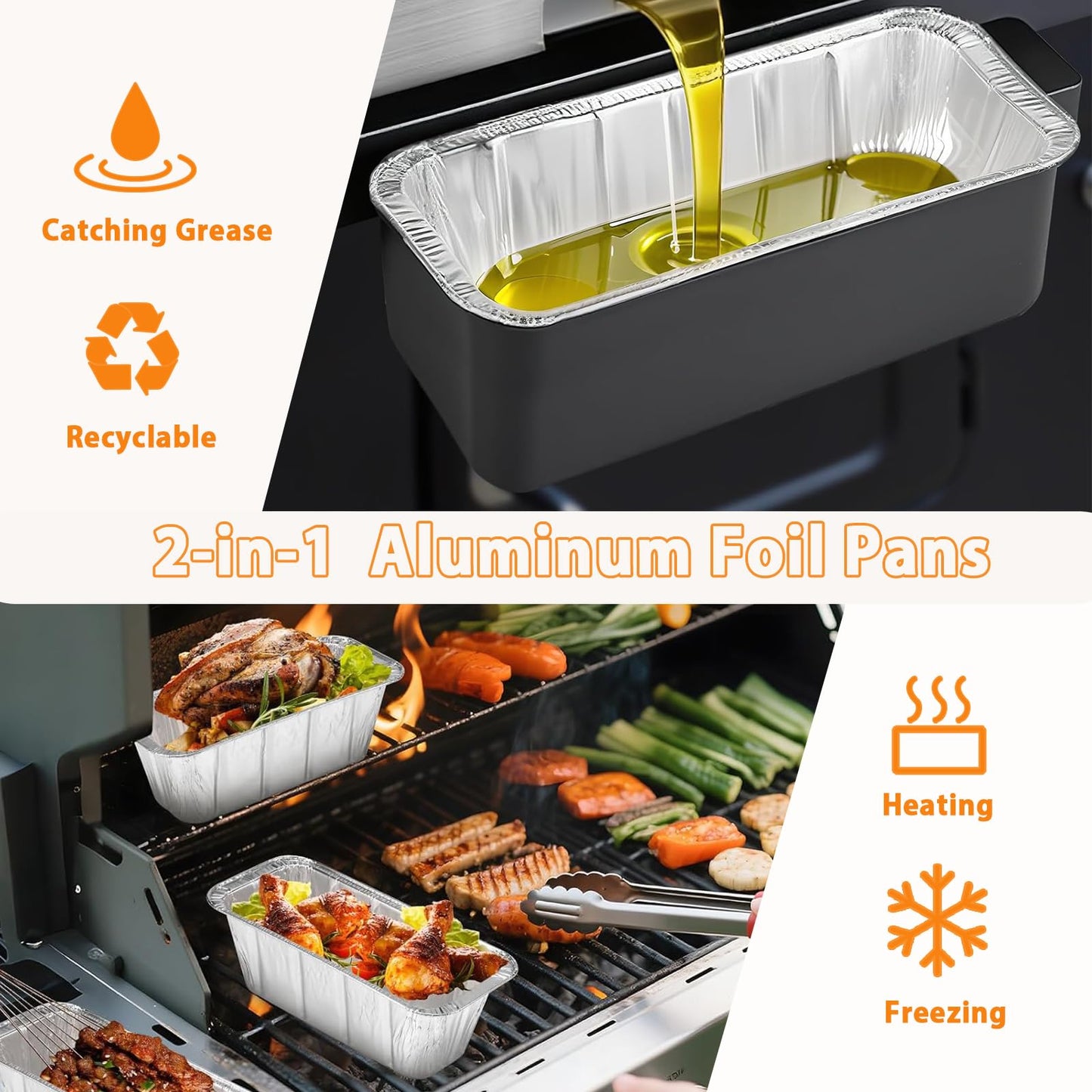 50 Pack Drip Pan Liners for Blackstone Griddle 36" 30" 28" 22" 17", a Cleaning Brush, Aluminum Disposable Grease Drip Cup Liners, Grease Catcher Trays,Griddle Accessories for Outdoor Cooking 🍁 All In One Marketplace Canada