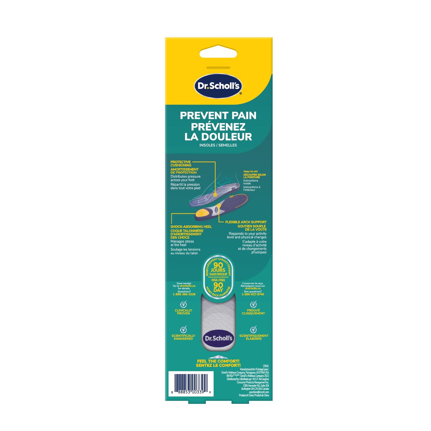 Dr. Scholl's Prevent Pain Protective Insoles, Protect Against Foot, Knee, Lower Back Pain, Promote Foot Health & Wellness, Trim to Fit Insert, Women Shoe Size 8-14, 1 Pair 🍁 All In One Marketplace Canada