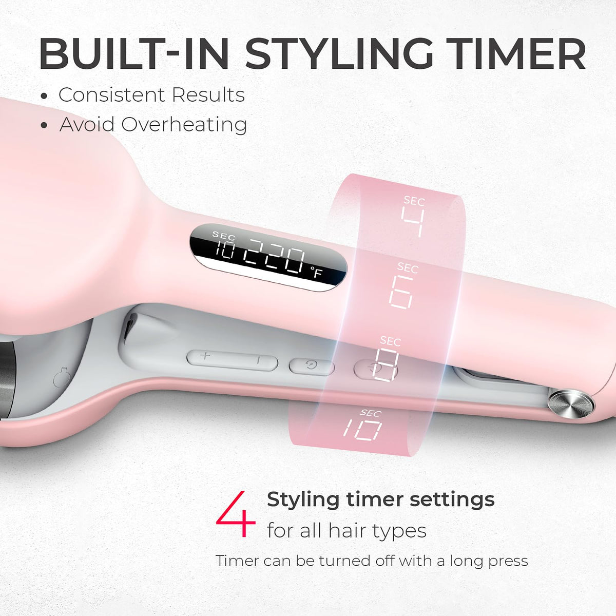 TYMO ROVY Hair Waver Curling Iron, 3-Barrel Ionic Hair Curler with 9 Heat Settings, Beach Waves Crimper for Women, Travel-Friendly, Anti-Scald, Fast Heating, Easy to Use, Pink, 1.25 inch 🍁 All In One Marketplace Canada