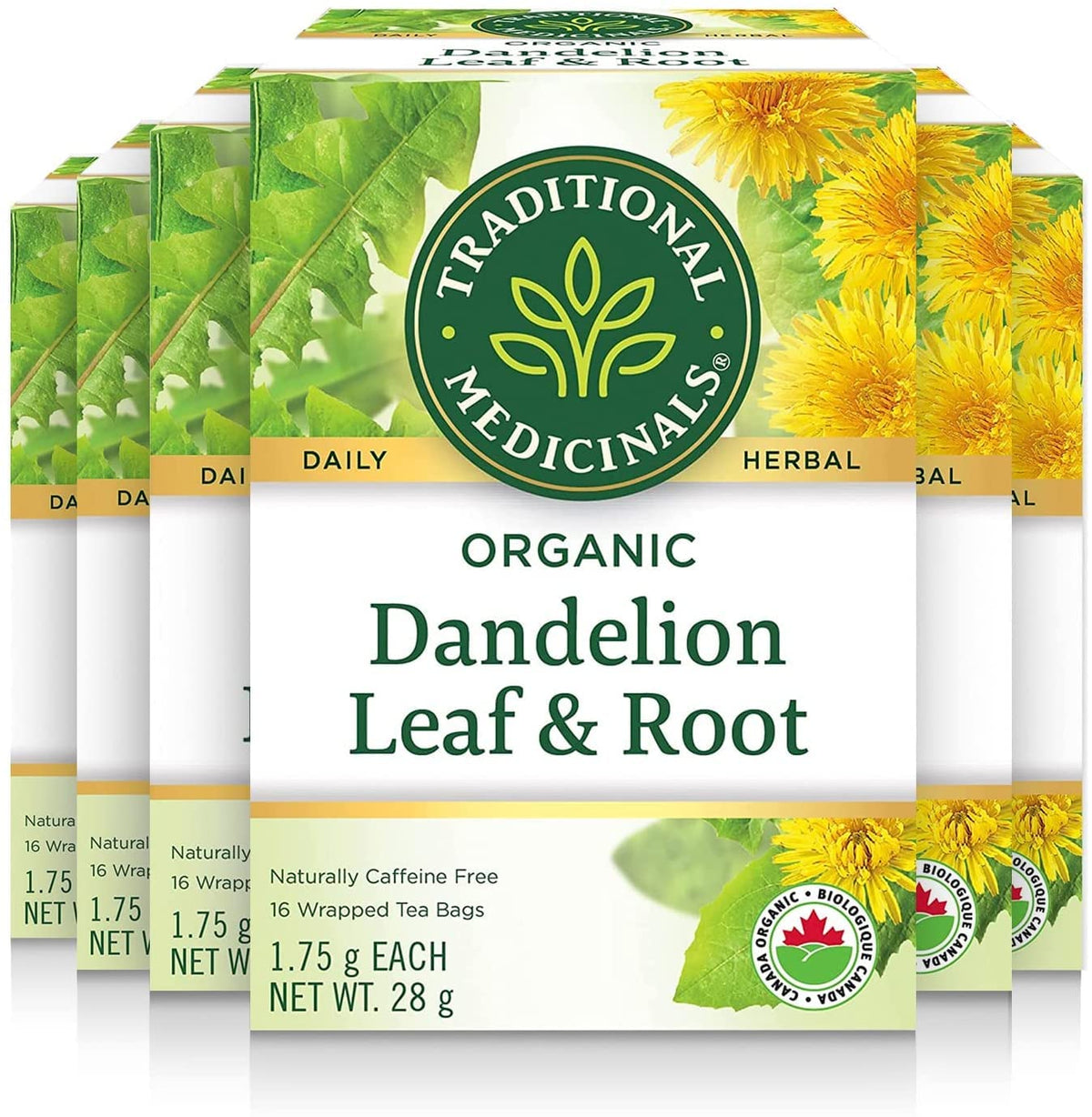 Traditional Medicinals - Organic Dandelion Leaf and Root Herbal Tea (Pack of 6) - 96 Tea Bags Total 🍁 All In One Marketplace Canada