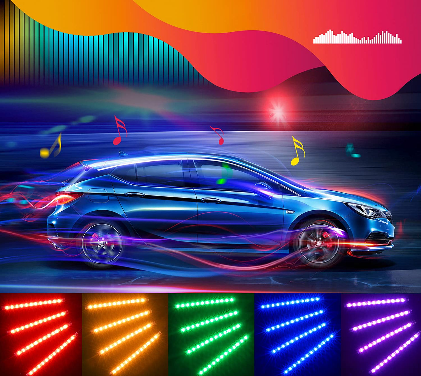 Govee Interior Lights for Car, App Control Smart Car Lights with DIY Mode and Music Mode, Waterproof LED Interior Lights with 2 Lines Design, RGB Under Dash Car LED Lights with Car Charger, DC 12V 🍁 All In One Marketplace Canada
