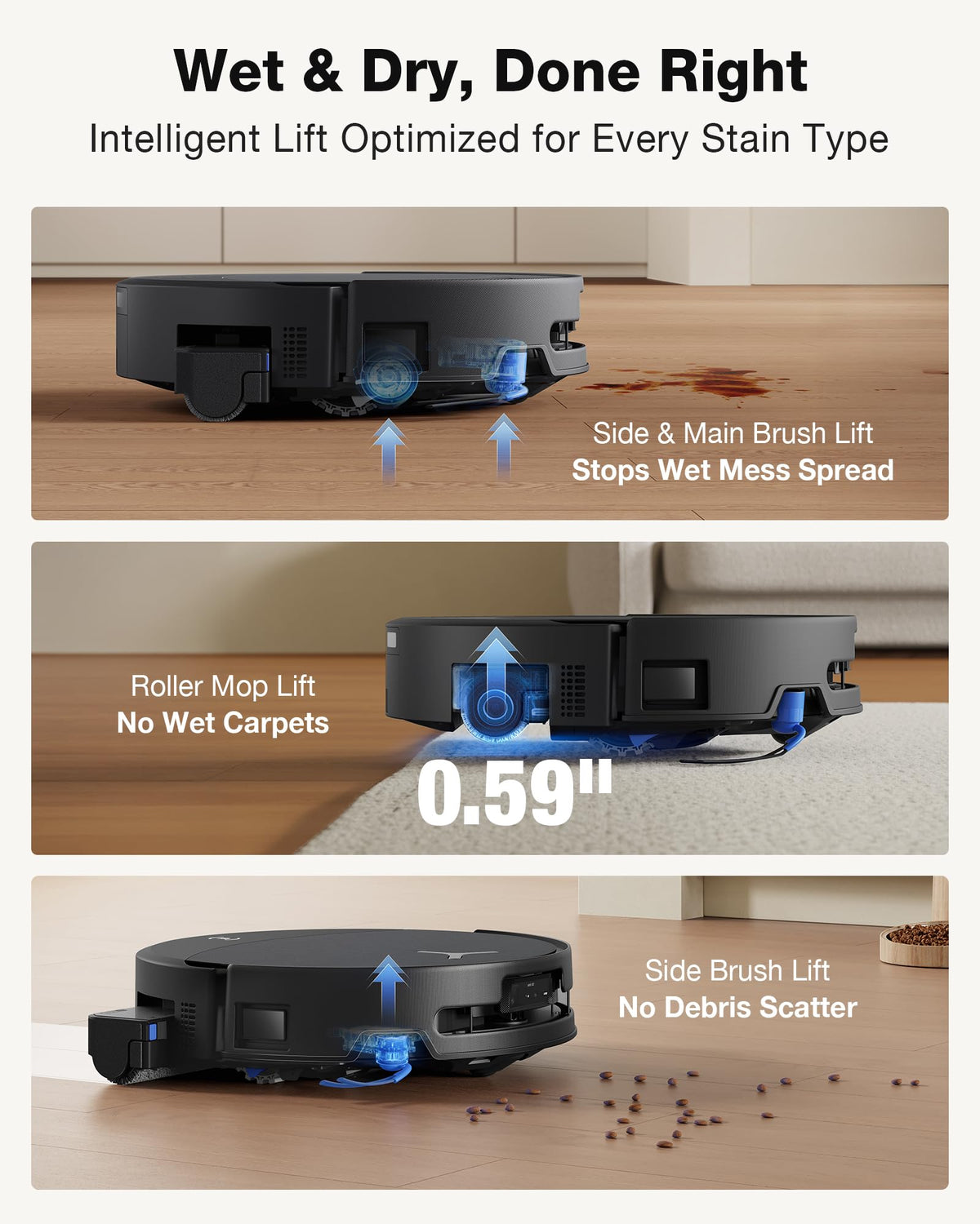ECOVACS DEEBOT T90 PRO OMNI Robot Vacuum and Mop, 30,000Pa Suction, Instant Self-Cleaning OZMO Roller Mop, TruEdge Deep Edge Cleaning, ZeroTangle, Hot Water Wash & 145°F Air Dry, AI Obstacle Avoidance 🍁 All In One Marketplace Canada