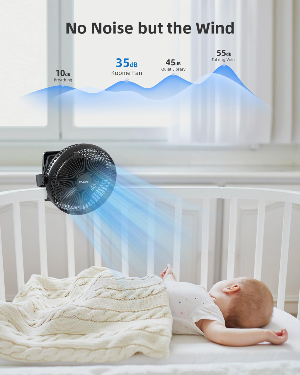 Koonie 10000mAh Clip on Fan Rechargeable, 8-Inch Battery Operated Desk Fan, USB Fan with 4 Speeds, Strong Airflow Sturdy Clamp for Golf Cart Office Desk Outdoor Travel Camping Tent Gym Treadmill,Black 🍁 All In One Marketplace Canada