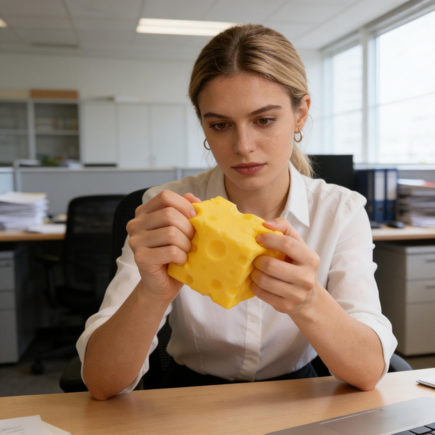 4 PCS Squishy Cheese Butter, 2 PCS Squishy Butter and 2 PCS Cheese, Stress Relief Cube Block, Yellow Unbreakable Figurine Simulation Cheeses Ball (2 Cheeses+2 Butter) 🍁 All In One Marketplace Canada