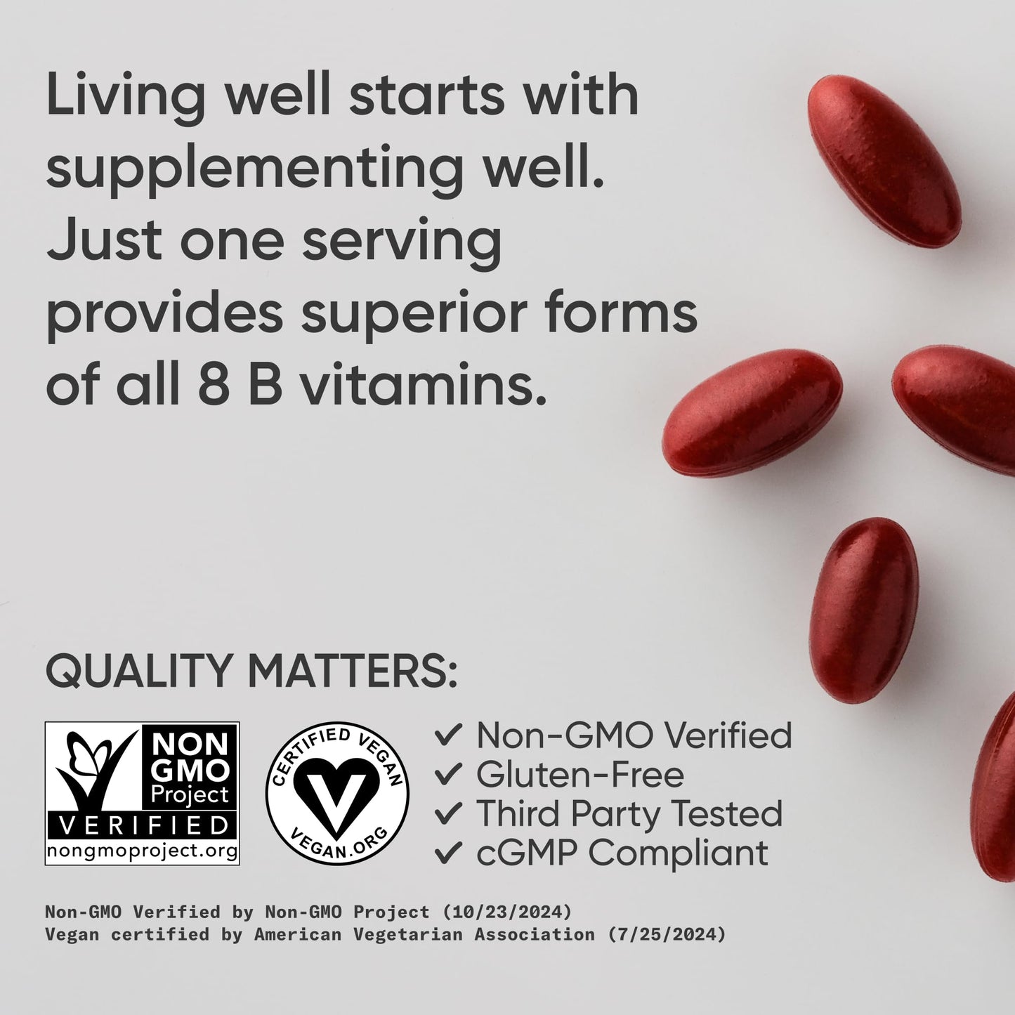 Sports Research® Vitamin B-Complex - Full Spectrum of B Vitamins with Methylated B12 & Folate - Gluten Free · Plant-Based · Non-GMO · Vegan-Friendly Formula - 120 Veggie Softgels 🍁 All In One Marketplace Canada