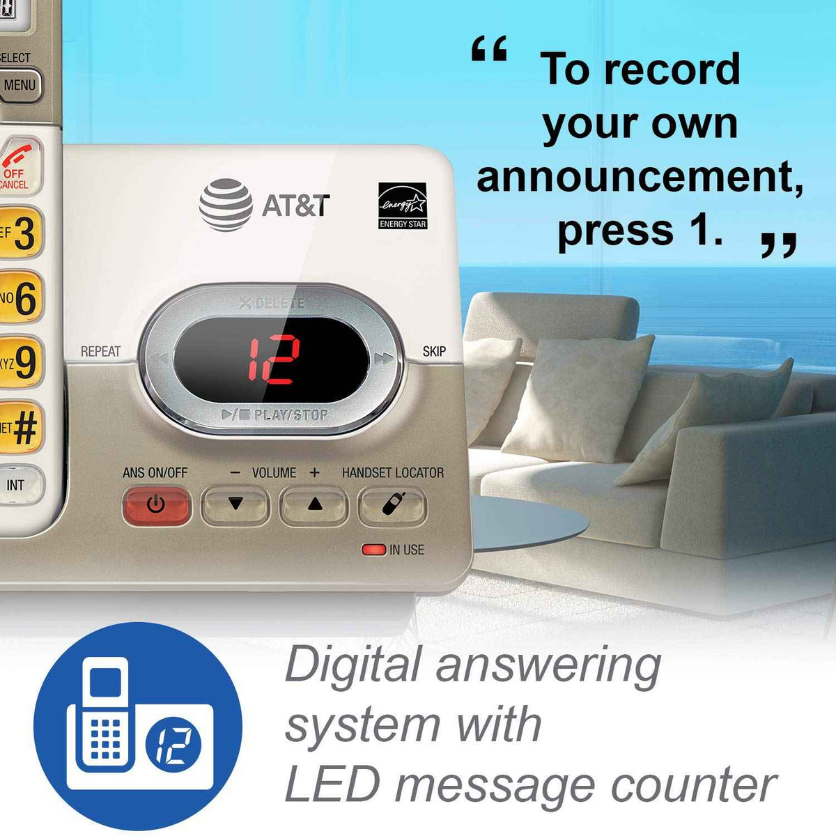 AT&T EL52203 2-Handsets Cordless Phone System with Answering System, Caller ID/Call Waiting - DECT 6.0 - Upto 14 Minutes Recording Time 🍁 All In One Marketplace Canada