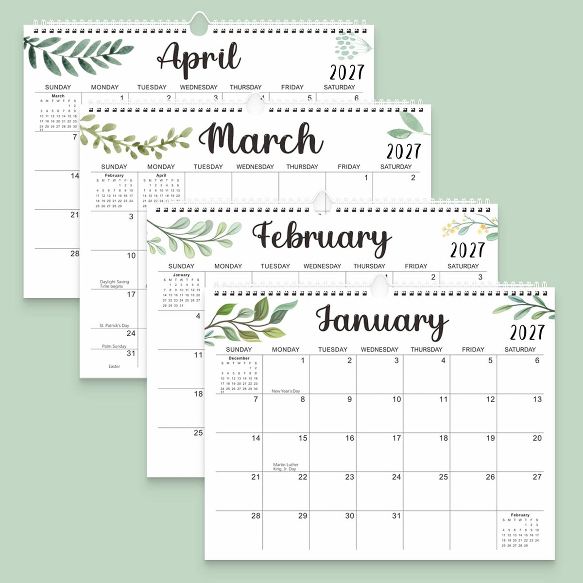 Wall Calendar 2026-2027, 15X12 inch Large Calendar Family Personl Organizer, 21 Months Runs from April 2026 through December 2027, Perfect for Organizing for Office Home (Leaf) 🍁 All In One Marketplace Canada
