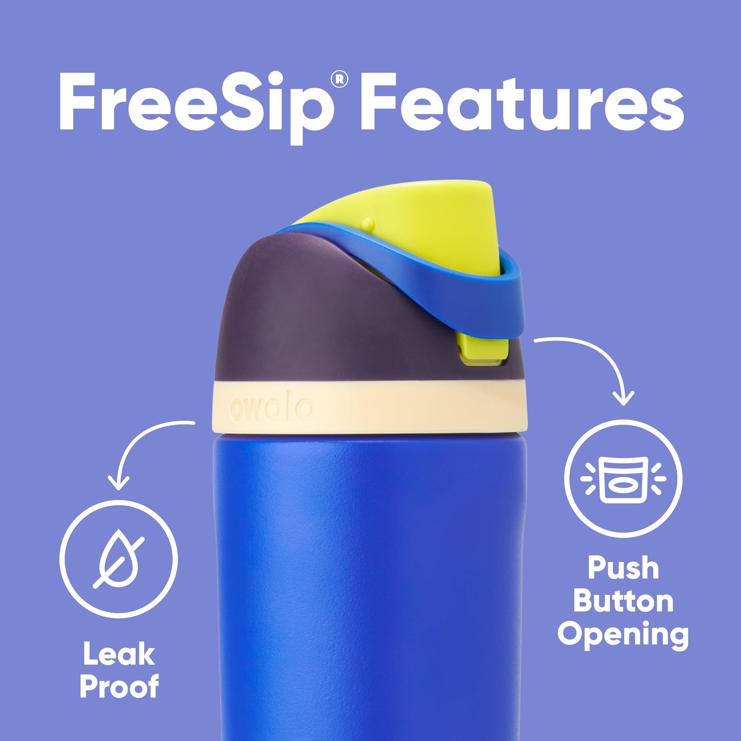 Owala Kids FreeSip Insulated Stainless Steel Water Bottle with Straw, BPA-Free Sports Water Bottle, Great for Travel, 16 oz, Celestial Sphere 🍁 All In One Marketplace Canada