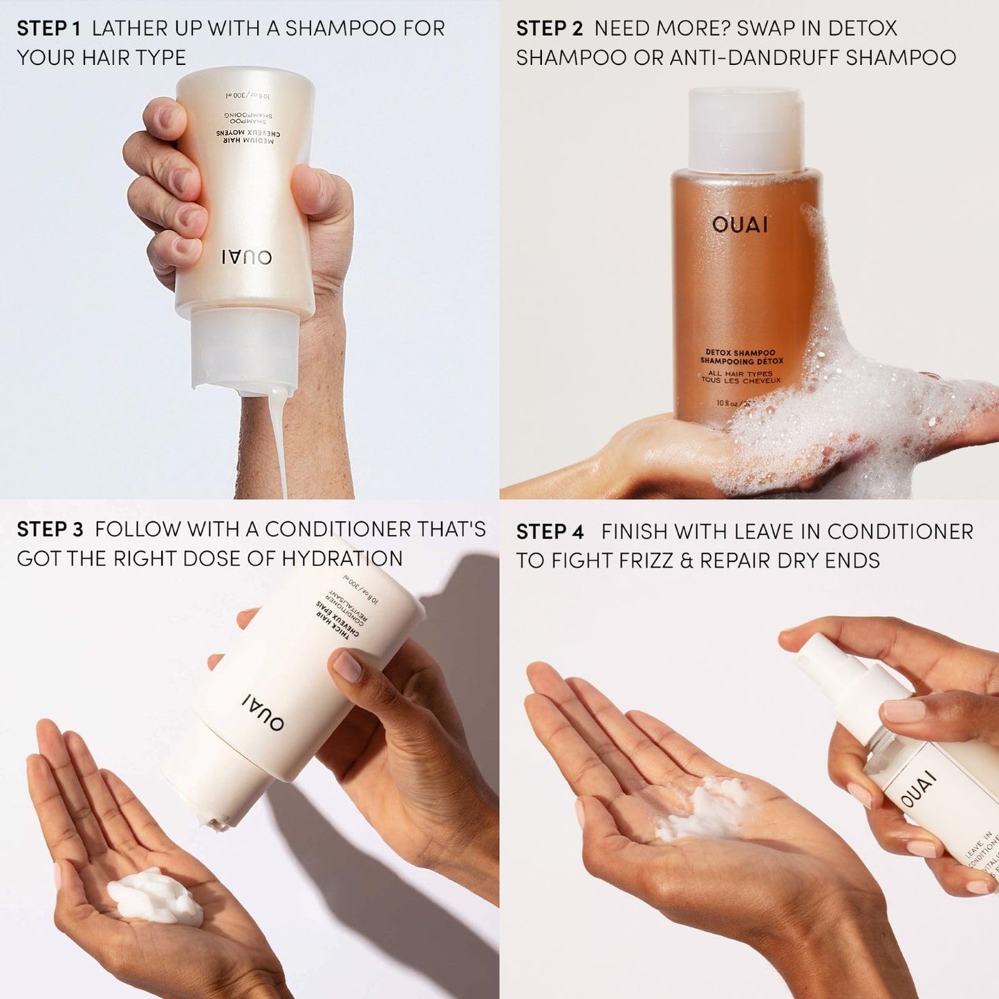 OUAI Leave In Conditioner & Heat Protectant for Hair - Prep Hair for Styling or Use as Detangling Spray to Fight Frizz & Flyaways - No Parabens, Sulfates or Phthalates (4.7 oz) 🍁 All In One Marketplace Canada
