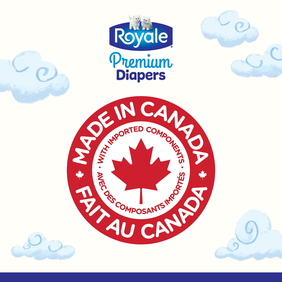 Royale Premium Diapers, Size 2 (12-18 lb), 186 Count, Disposable Baby Diapers (Packaging may vary) 🍁 All In One Marketplace Canada
