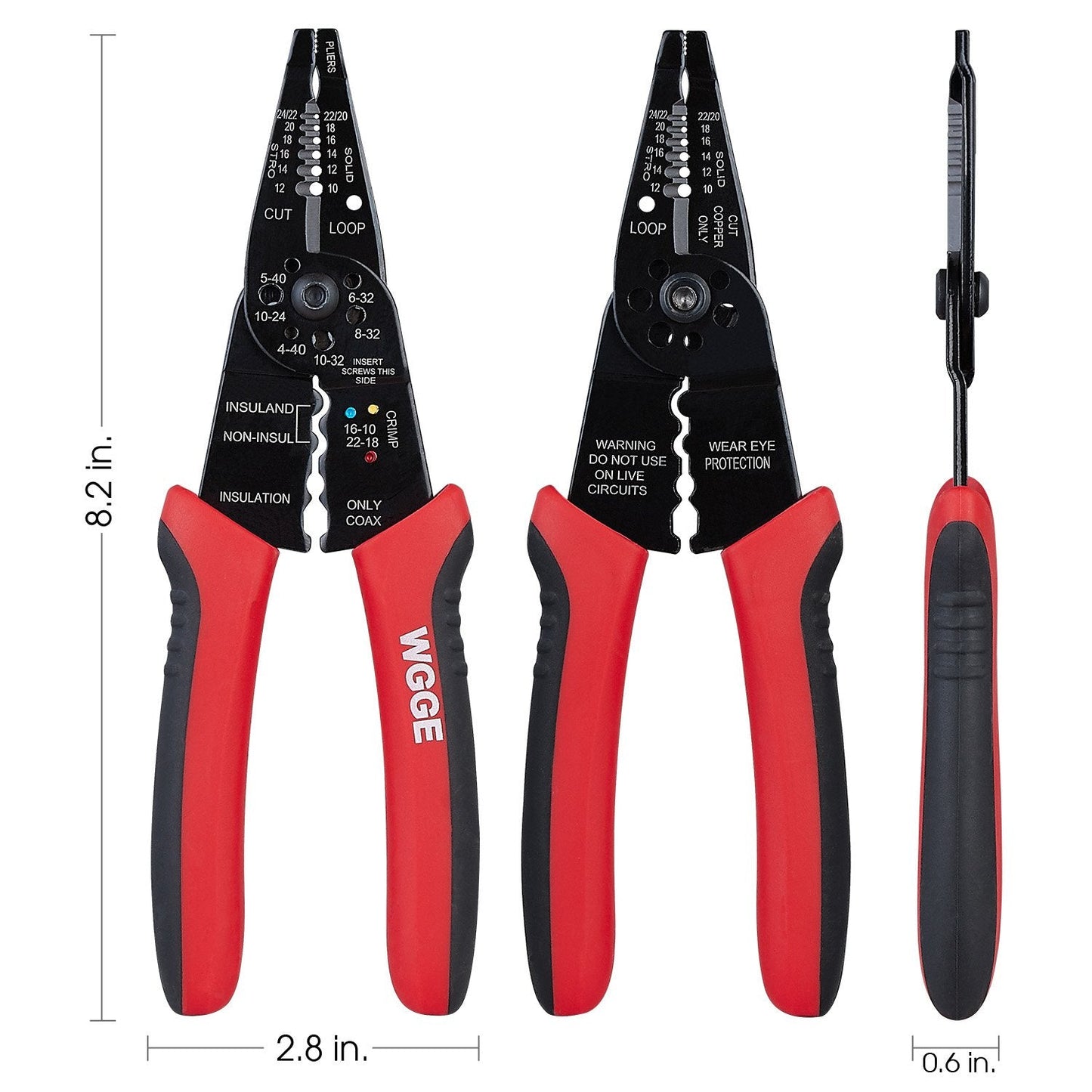 WGGE WG-015 Professional 8-inch Wire Stripper/Wire Crimping Tool, Wire Cutter, Wire Crimper, Cable Stripper, Wiring Tools and Multi-Function Hand Tool(ONLY Sold by W&G Global Electronics INC) 🍁 All In One Marketplace Canada