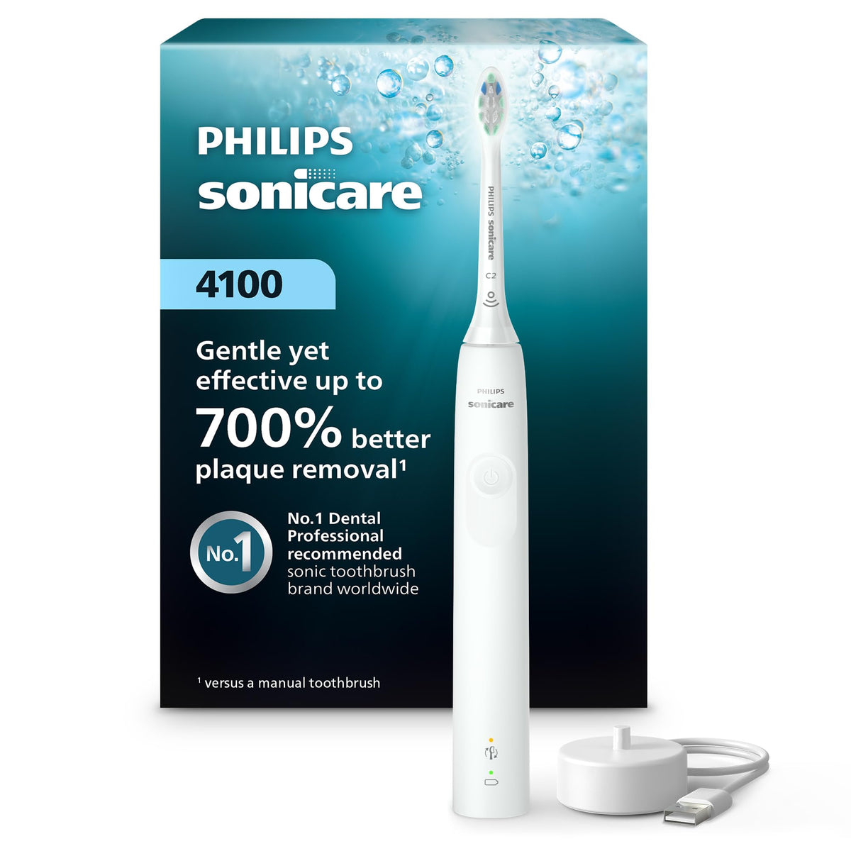 Philips Sonicare 4100 Power Toothbrush, Rechargeable Electric Toothbrush with Pressure Sensor, White HX3681/23 🍁 All In One Marketplace Canada