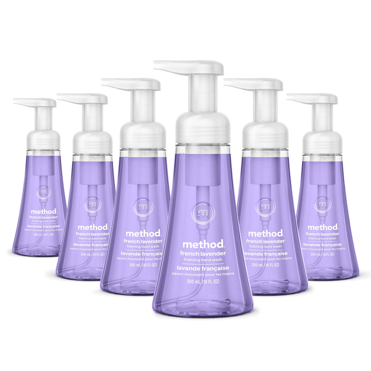 Method Foaming Hand Soap, Biodegradable Formula with Foaming Soap Dispenser Made of 100% Recycled Plastic, French Lavender Scent, 300 ml Soap Pump Bottles, 6 Pack 🍁 All In One Marketplace Canada