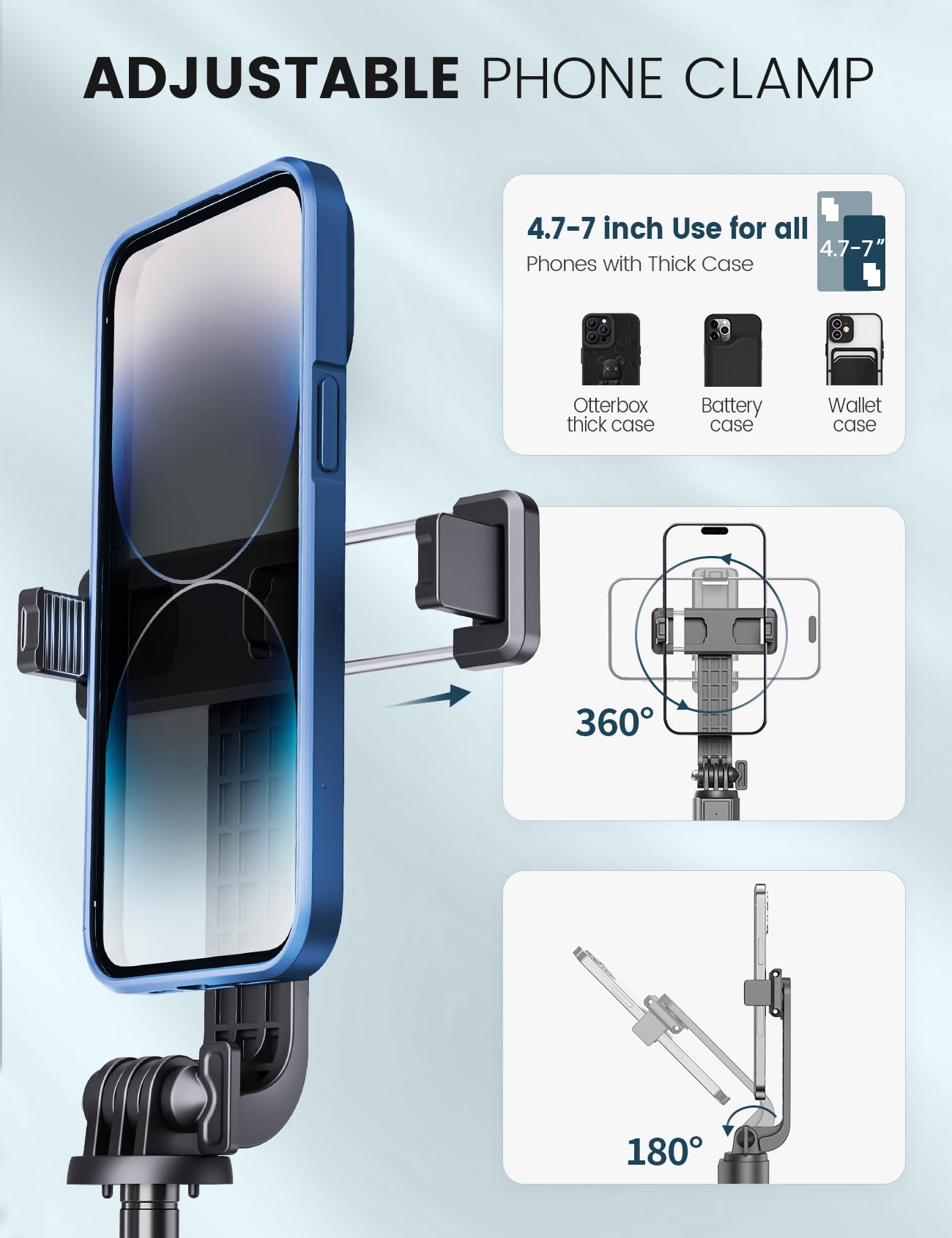 ANXRE Selfie Stick Tripod with Fill Light and Stable Base, Extendable Phone Tripod with Detachable Wireless Remote, 50" Travel Stand for Cell Phone Film & Vlog Compatible with iPhone Android Gopro 🍁 All In One Marketplace Canada