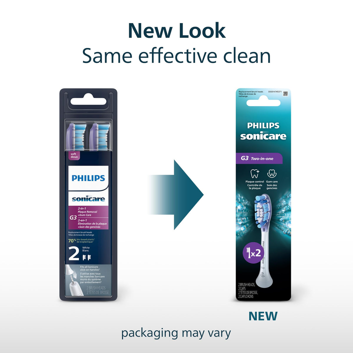 Philips Sonicare G3 Two-in-One Brush Heads, 2-Pack, 6 Month Supply, White 🍁 All In One Marketplace Canada