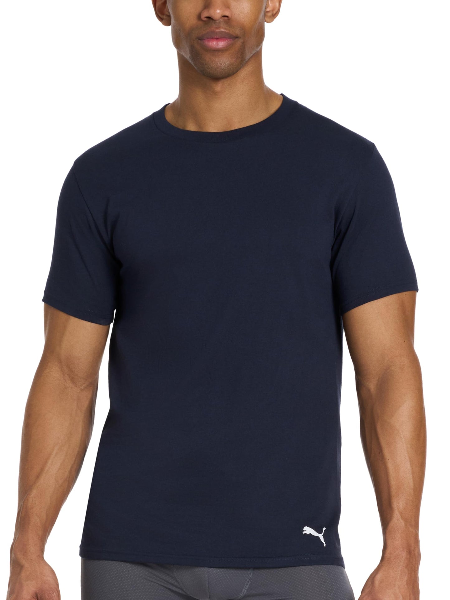 PUMA Men's 4 Pack Cotton Crewneck Short Sleeve T-Shirt, Black/Grey/White/Navy, Large 🍁 All In One Marketplace Canada