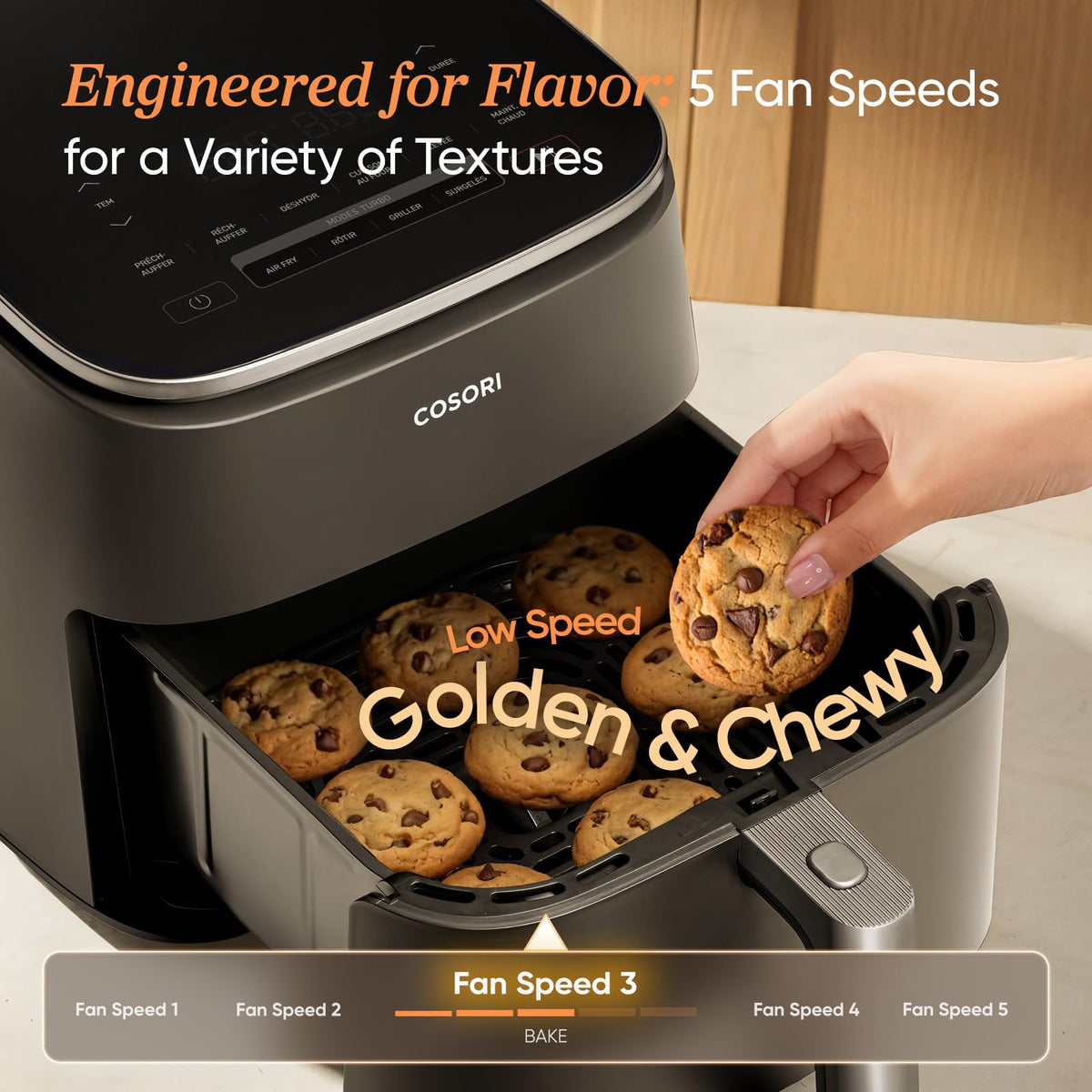 Cosori Air Fryer 6QT 9-in-1 TurboBlaze, 90°– 450°F, Precise Heating for Even Results, Air Fry, Roast, Bake, Broil, Dry, Frozen, Proof, Reheat, Keep Warm, 130+ Recipes, Dishwasher Safe, Dark Gray 🍁 All In One Marketplace Canada
