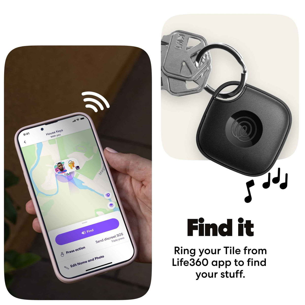 Life360 Tile - Bluetooth Tracker, Keys Finder and Item Locator for Keys, Bags and More. Phone Finder. Both iOS and Android Compatible. 1-Pack (Black) 🍁 All In One Marketplace Canada