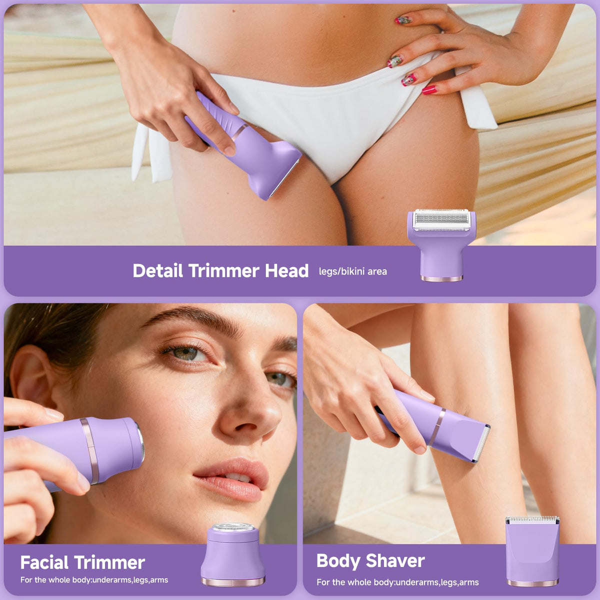Electric Bikini Trimmer for Women - Tiovara Painless Electric Shaver,Cordless Electric Razors IPX7 Waterproof Pubic Hair Removal with USB Charge Dock for Bikini Underarm Leg Arm Body Face Silk Skin 🍁 All In One Marketplace Canada