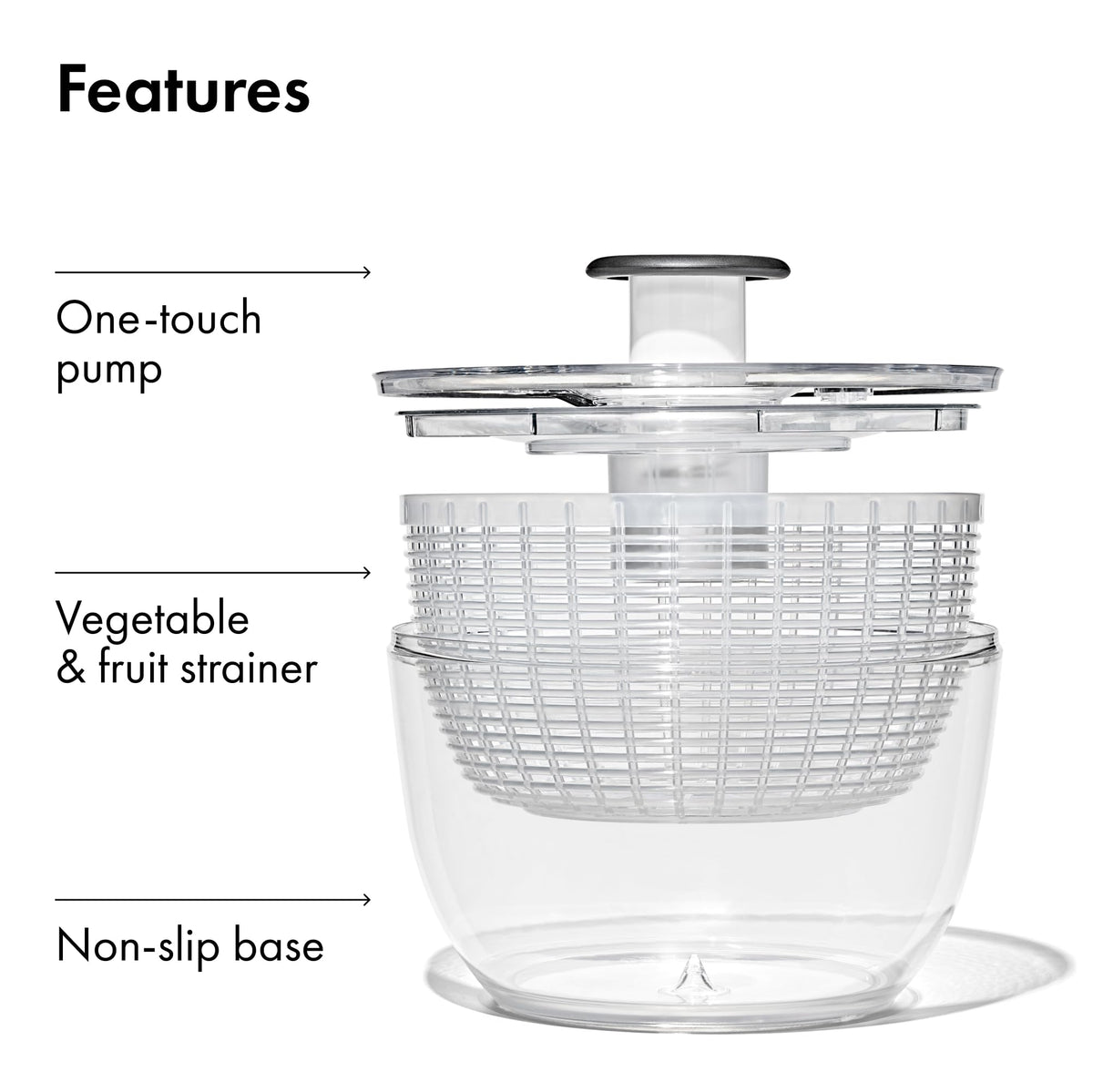 OXO Good Grips Good Grips Salad Spinner, 10.25-Inch Clear 🍁 All In One Marketplace Canada