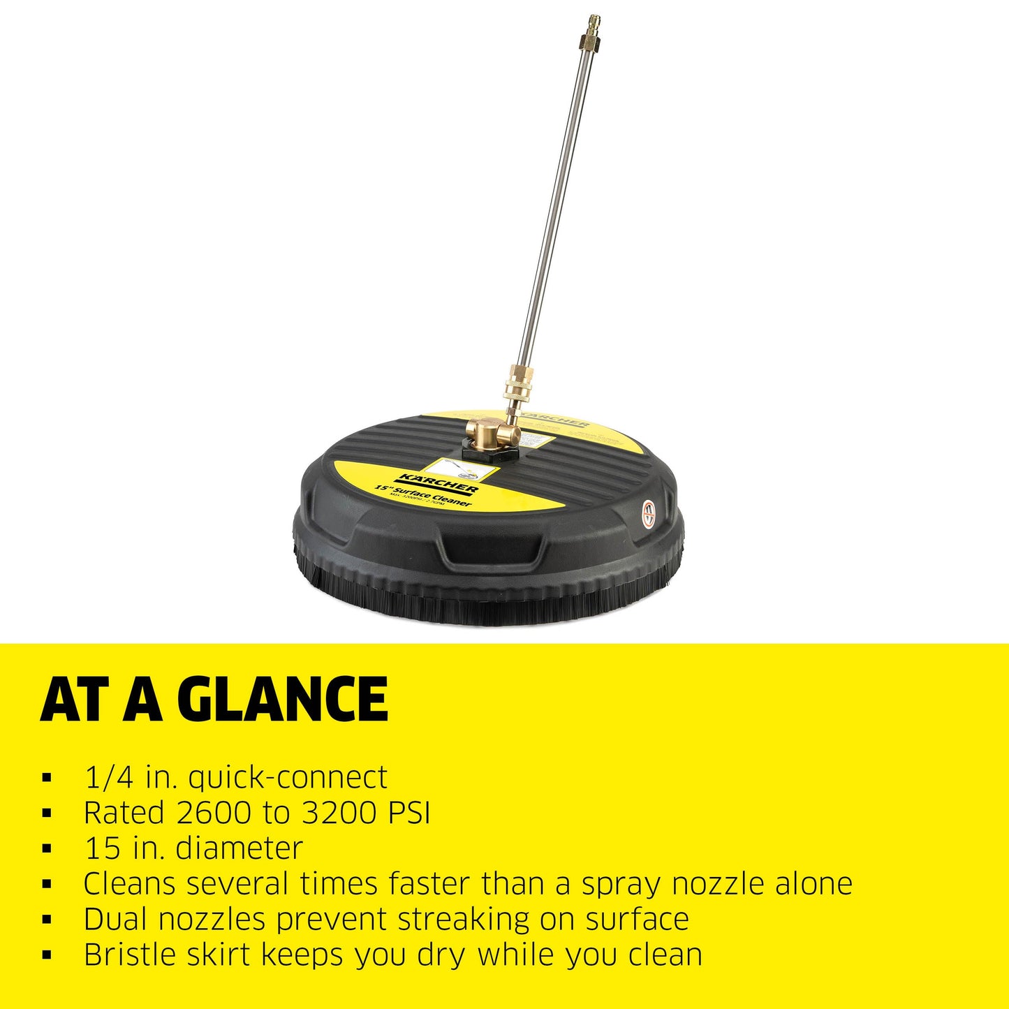 Karcher Universal 15" Pressure Washer Surface Cleaner Attachment, Power Washer Accessory - 1/4" Quick-Connect, 3200 PSI 🍁 All In One Marketplace Canada
