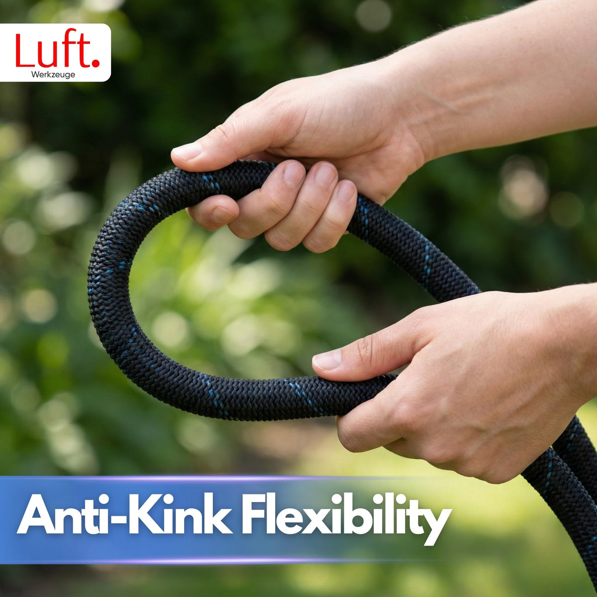 100ft Garden Hose with 10 Function Spray Nozzle, Expandable Garden Hose, 3/4" Easy Removal Solid Brass Connector, Flexible Water Hose, Extra Durable Material, Black&Blue by Luft 🍁 All In One Marketplace Canada
